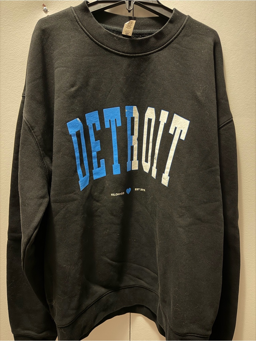Detroit Lions Graphic Black Crewneck Sweatshirt